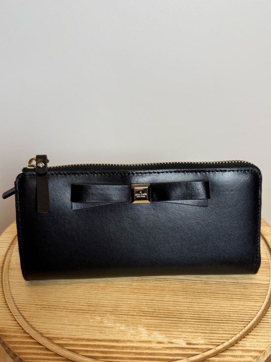 kate spade Handbags - kate Spade Nisha black leather zip-around bow continental wallet